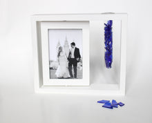 Load image into Gallery viewer, Broken Jewish Chuppah Glass Picture/Photo Frame keepsake, simple design, smashed wedding cup