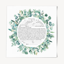 Load image into Gallery viewer, Ketubah - Eucalyptus Leaves Design, Ready to ship immediately