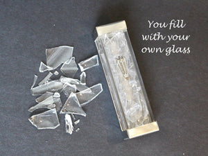 Silver Colored Jewish Mezuzah Case you fill with your Broken Glass Shards Under the Chuppah, you fill