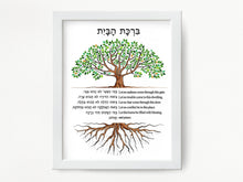 Load image into Gallery viewer, Jewish Home Blessing Tree of Life Print, Birkat HaBayit, Art Print, prayer, to display in your home or give as a gift