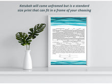 Load image into Gallery viewer, Blue Watercolor Ketubah - Fast Shipping, budget friendly, for Jewish Wedding