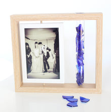 Load image into Gallery viewer, Broken Jewish Chuppah Glass Picture/Photo Frame keepsake, simple design, smashed wedding cup