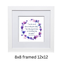 Load image into Gallery viewer, Song of Solomon, Quote Art Print, Rose of Sharon, Lilly of the Valleys, Testament