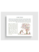 Load image into Gallery viewer, Jewish Teacher Blessing/Prayer Print, Green Leaves design, Great Educator or Instructor Gift, Hebrew and English