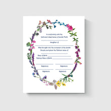 Load image into Gallery viewer, Jewish Baby Naming Certificate Print, for baby Girl, for Simchat Bat, Brita, Zeved habat, ready to ship