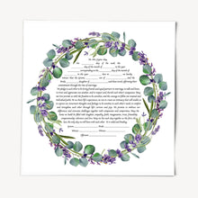 Load image into Gallery viewer, Lavender Ketubah -Multiple Text Options, Fast Shipping, budget friendly, for Jewish Wedding