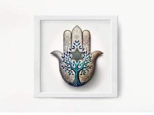 Hamsa Colorful Art Print to display in your home or give as a gift