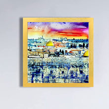 Load image into Gallery viewer, Jerusalem City Watercolor Art Print to display in your home or give as a gift