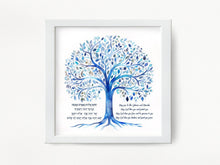 Load image into Gallery viewer, Birkat HaBanim, Blessing of the Children Print, for a boy, Tree of Life Design, Hebrew/English, ready to ship