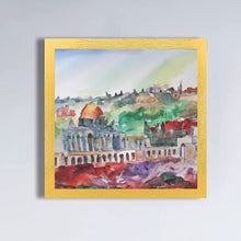 Load image into Gallery viewer, Ancient Jerusalem City Watercolor Art Print to display in your home or give as a gift