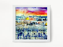 Load image into Gallery viewer, Jerusalem City Watercolor Art Print to display in your home or give as a gift