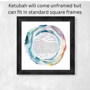 Watercolor Ketubah -Multiple Text Options, Fast Shipping, budget friendly, for Jewish Wedding