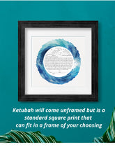 Load image into Gallery viewer, Ketubah - Blue Waves Watercolor - Fast Shipping, budget friendly, for Jewish Wedding